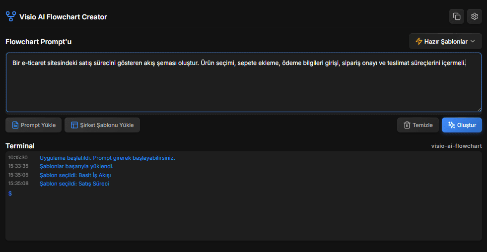 Visio App – Natural Language to Microsoft Visio Flowchart Generation